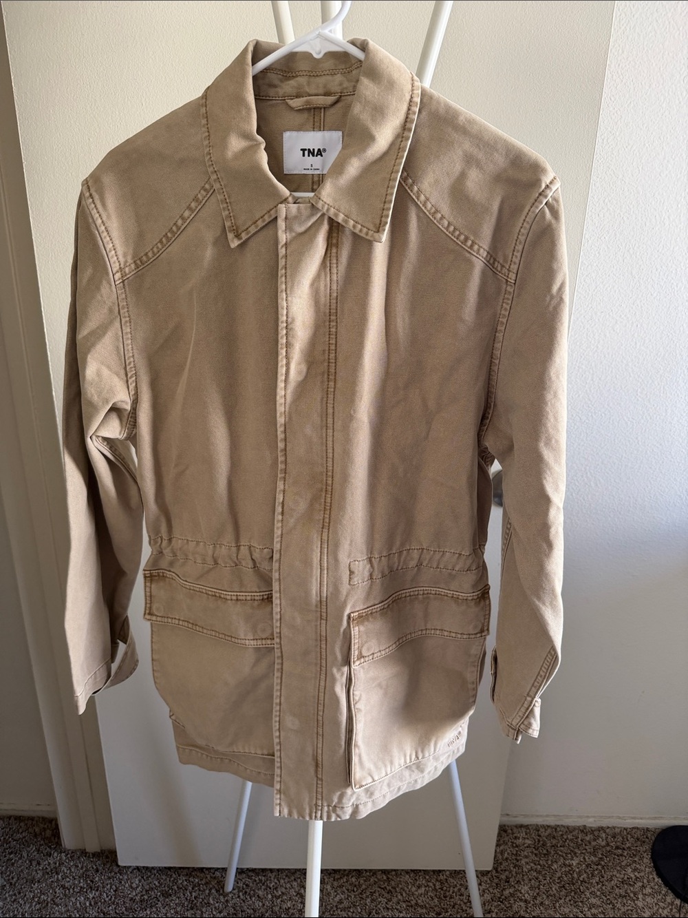 TNA Khaki Field Jacket with Front Zip